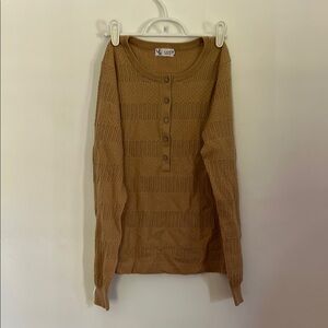 Carve Designs Camel Button-Up Sweater